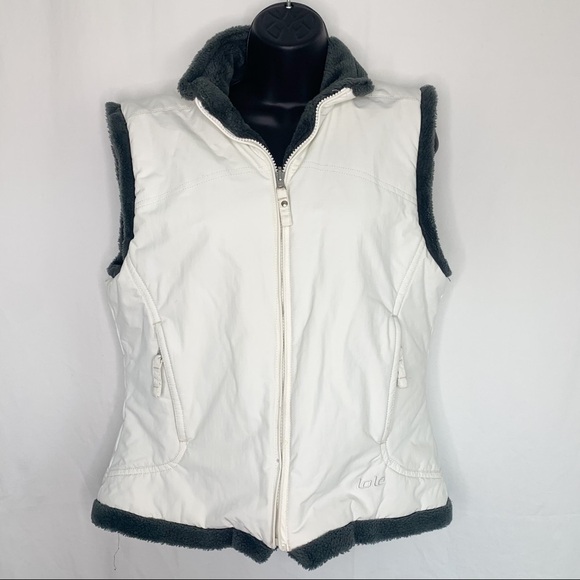Lolë / Reversible Off White Fleece Lined Vest / Size L - Picture 13 of 15